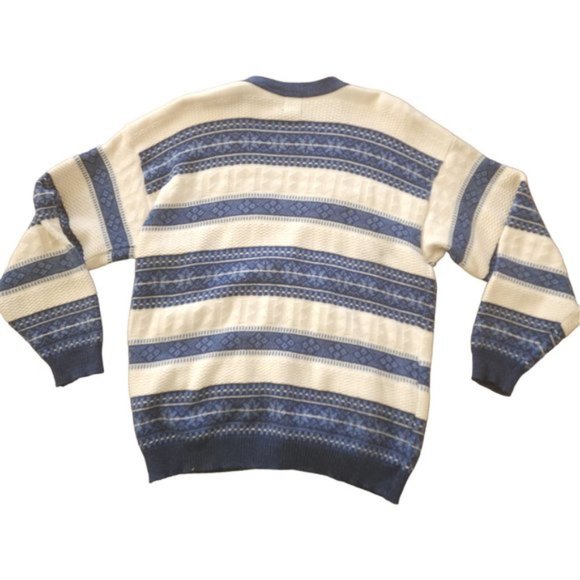 Vintage TT&Co blue and cream oversized chunky cardigan - Picture 10 of 12